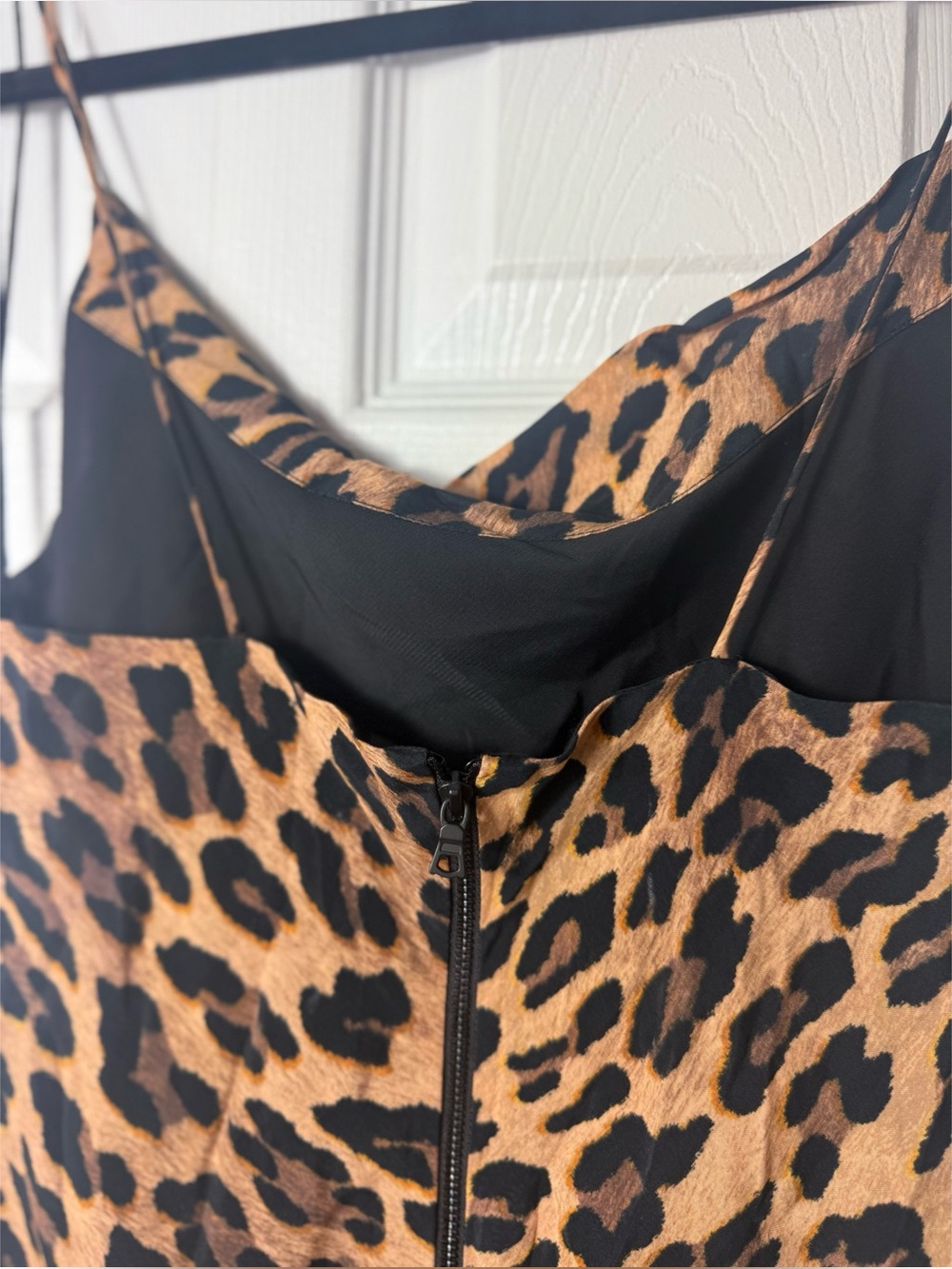 Alice + Olivia Harmony Leopard Print Slip Mini Dress Tan Size 4 Small Draped - Picture 7 of 12